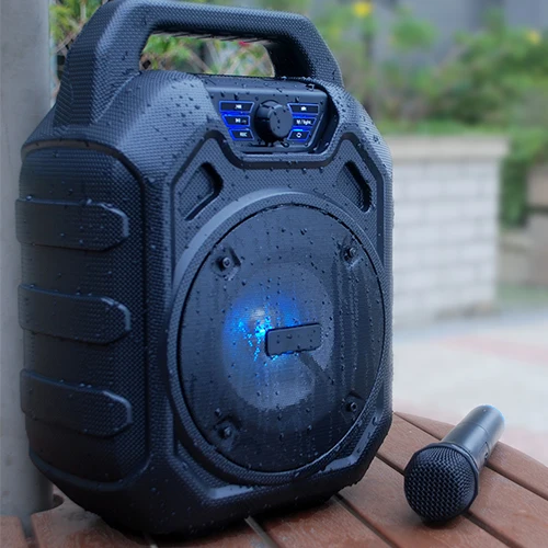 

Waterproof Rechargeable Wireless Microphone Karaoke 15W Bluetooth Speaker Amplified Sound Box With Usb