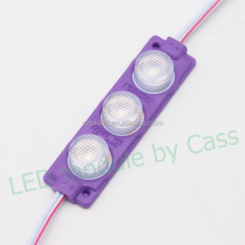 

purple waterproof ip65 3 leds injection module sign smd 3030 12v 24v korea signage backlight outdoor lst led module 3w