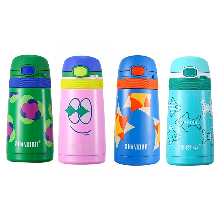 

Wholesale Food Grade Reusable Cups With Lids And Straws Kid Water Bottle Insulation, Green