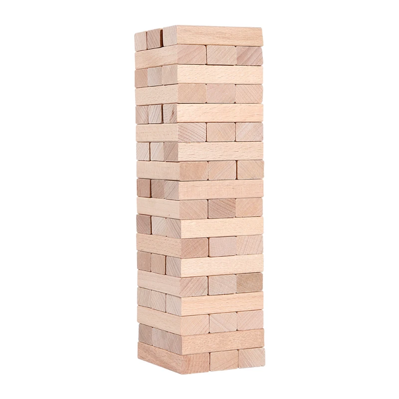 

New Premium Beech Wooden Blocks Stacking Tumbling Tower Natural Tumble Timbers Tower Educational Games Stacking Stones Custom