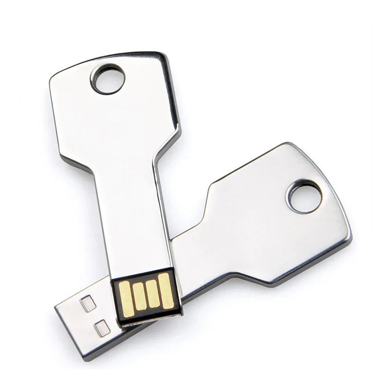 

Bulk 16 Gb Micro Usb Flash Drives Silver Key SHape Usb 2.0 Flash Drive 32Gb usb key shape 64Gb 128Gb