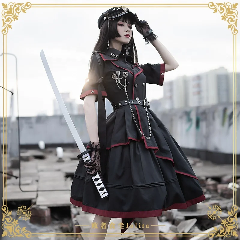 

Full Set Cosplay Costume Loser Dust Diablo Sexy Gothic Style Adult Women Black Uniform Punk Lolita Dresses fashion dress women