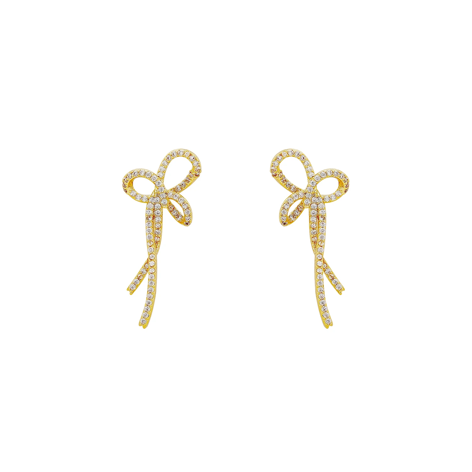 

Hyacinth Sweet Style 925 Silver Needle Butterfly knot Zircon-studded Temperament Stud Earrings