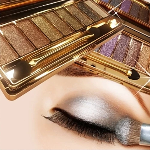 

Professional Eye Shadow Pallete Makeup 9 Colors Diamond Bright Glitter Shiny Eyeshadow Make Up Palette Waterproof With Brush