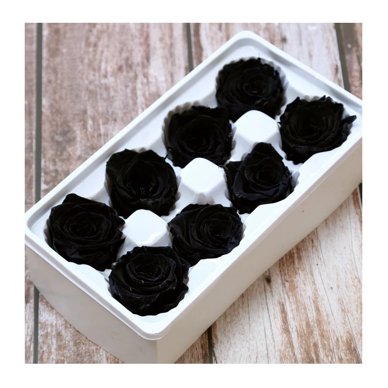 

4-5cm Eternal Life Flower Valentine Wedding Immortal Rose Flower Box For Preserved Black Roses