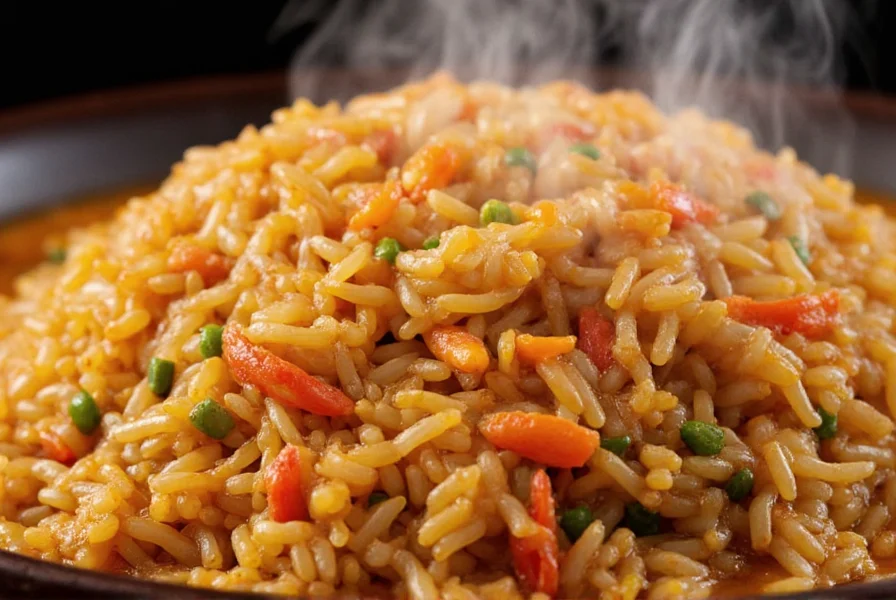 Close-up of sizzling Pepper Rice dish at Pepper Lunch Riverton with steam rising from the hot plate