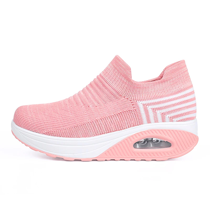 

New Style Women's Plus Size Sneakers Soft Sock Surface Shake Shoes Cushion Sole Ladies Running Walking Sneaker Casual Shoes, White,black, grey, wine red