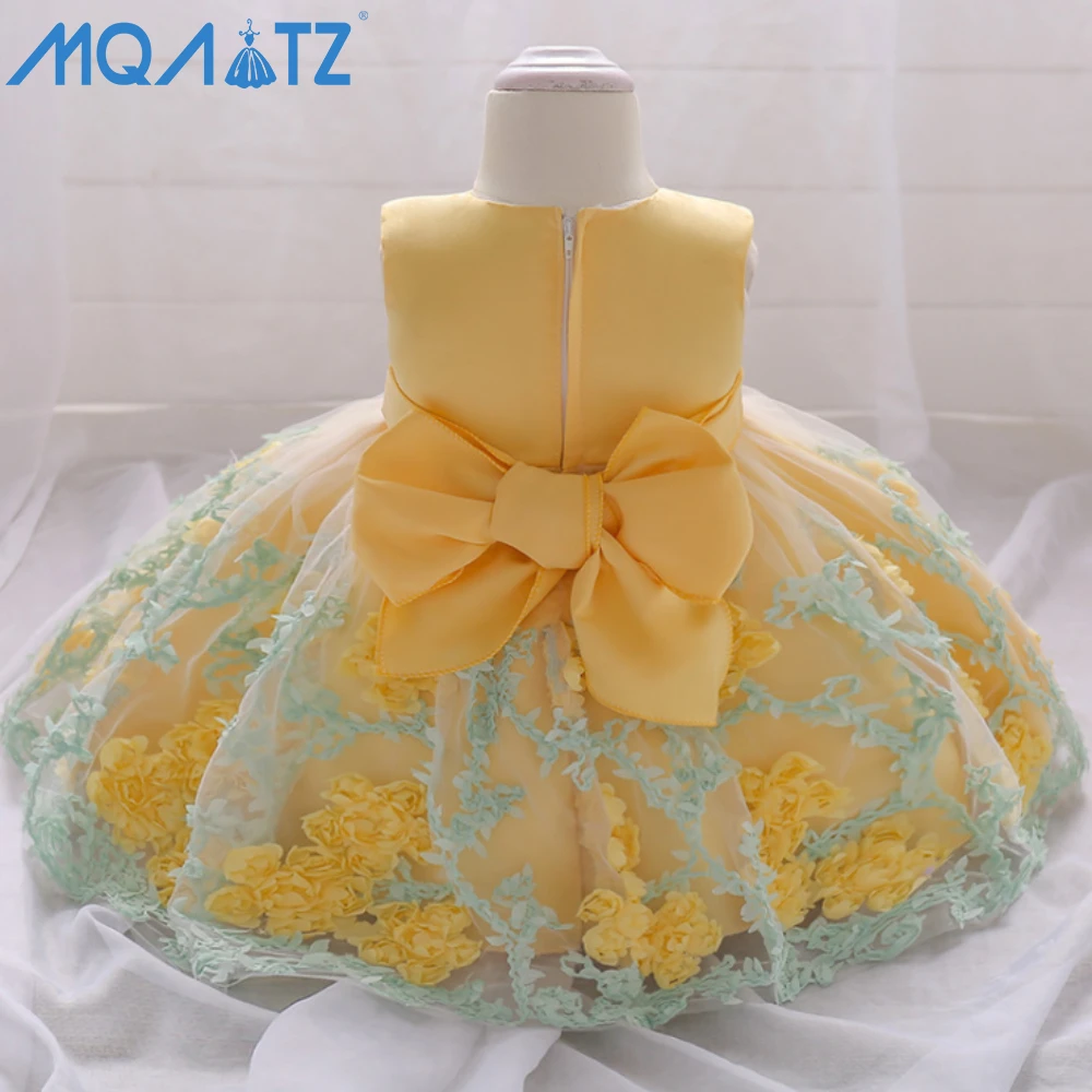 

MQATZ Factory Wholesale Baby Girl Party Dresses Kids Frock Designs Pictures Flower Clothes L1845XZ, Yellow,pink,purple,blue