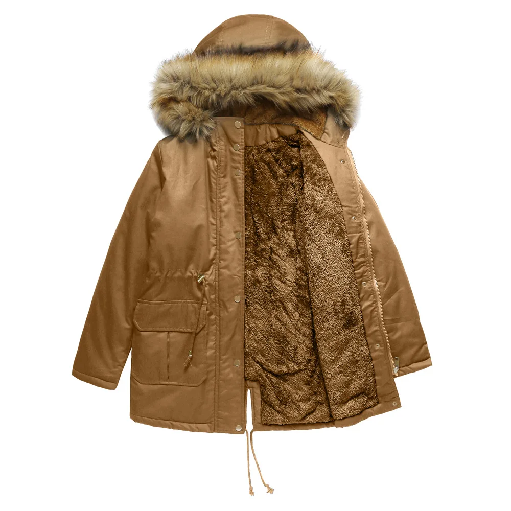 

Women's mid-length winter hooded jacket 2020 new style large fur collar loose winter thick coat women, Picture