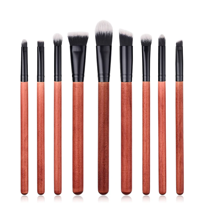 

Nanchang fangyi professional makeup brushes private label nature wood color cosmetic tool set private label makeup brushes 9pcs