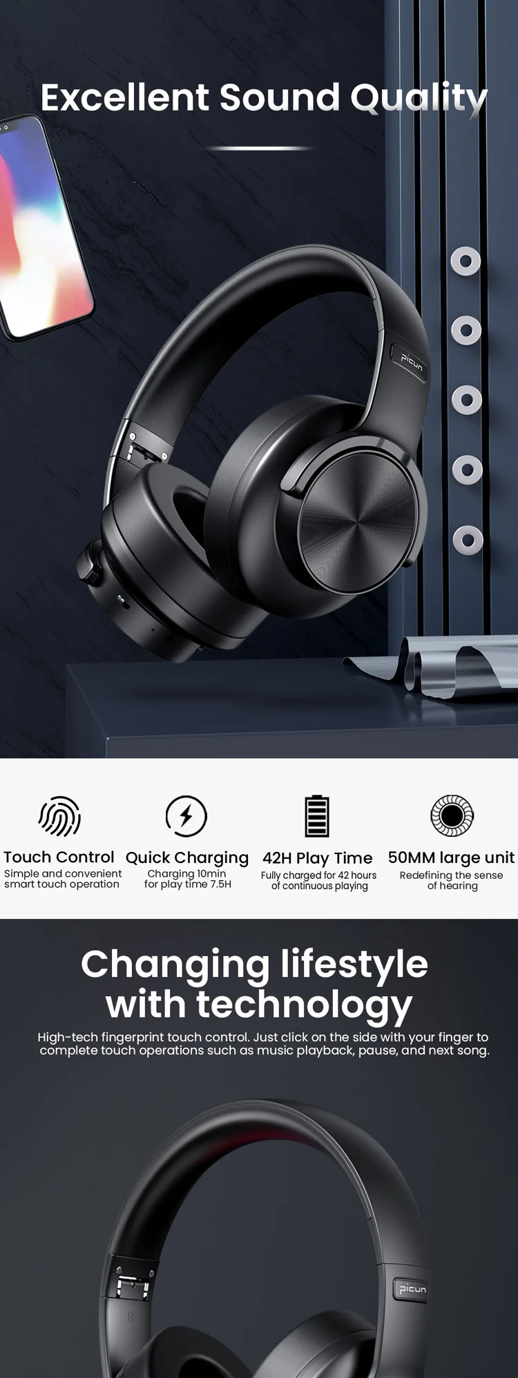 Picun B8 Foldable Bt Mobile Phone Stereo Music Headset Bluetooth Headphones Wireless - Buy Bluetooth Headphones Wireless,Bluetooth Headphone,Wireless Bluetooth Headphone Product Alibaba.com