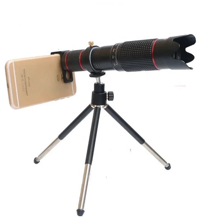 

4K HD 36X Optical Telescope Zoom Phone Camera Lens Telephoto Lens For iPhone Xiaomi Smartphone Lenses lente para celular, Black+red