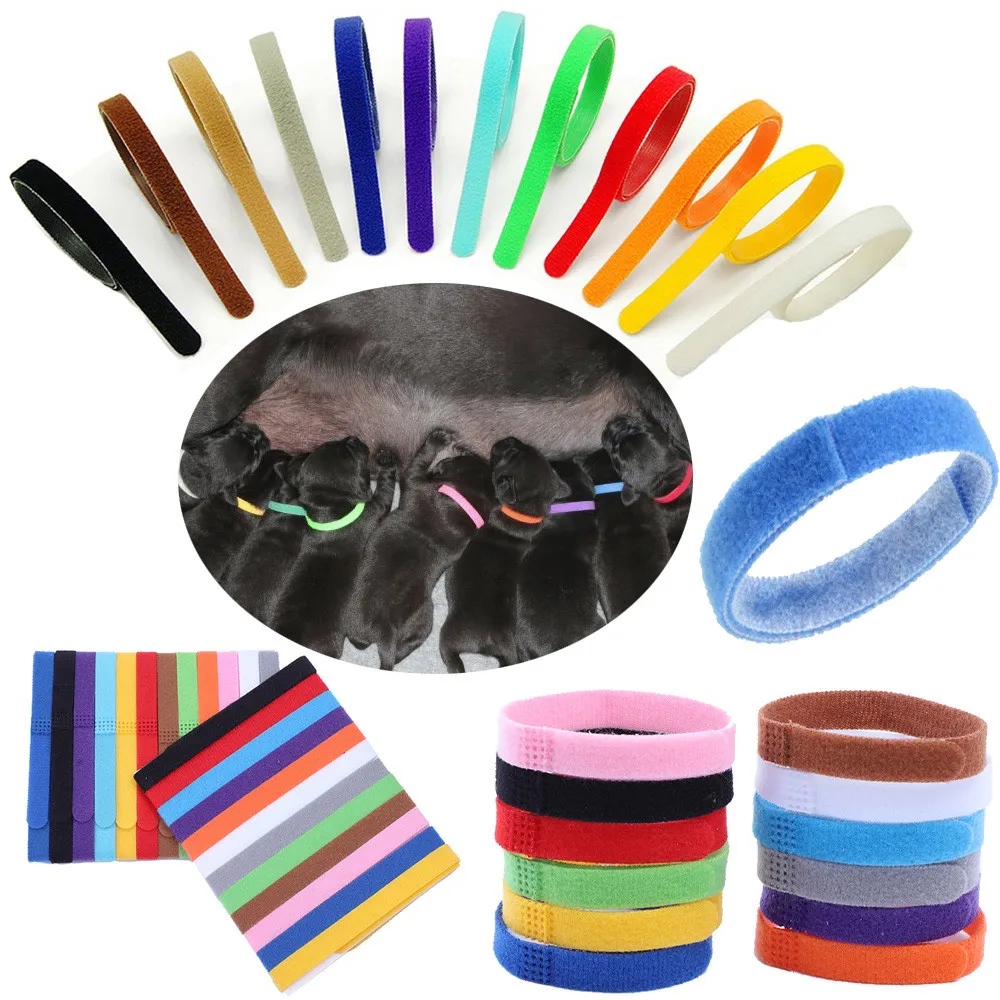 

Newborn pet collars double-side 15 colors whelping collars for puppies, 15colors