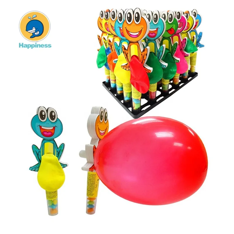 

cheap plastic frog shaped blow balloon toy candy for kids, Multi-colored