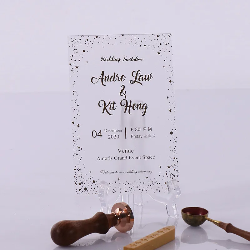 

Luxury Festival Greeting Custom Acrylic Place Card Holder Table Menu Tag Label Holder Acrylic Wedding Invitation Card