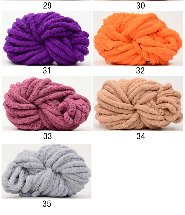 Wholesale Soft 35 Colors 2cm Jumbo Chunky Thick Knit Vegan Chenille