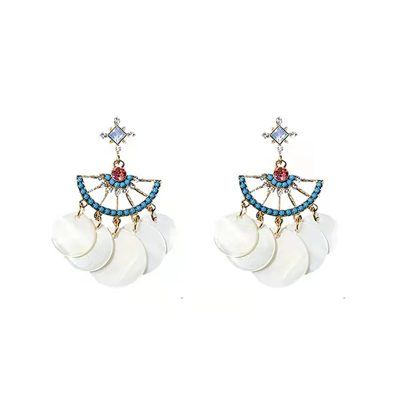 

Boho earrings seashell spring hot sale vintage earrings 2022 bohemia S925 temperament shell drop earring