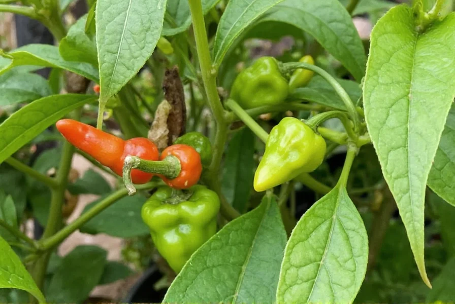 Carolina Reaper and Ghost Pepper plants showing growth habits and fruit development