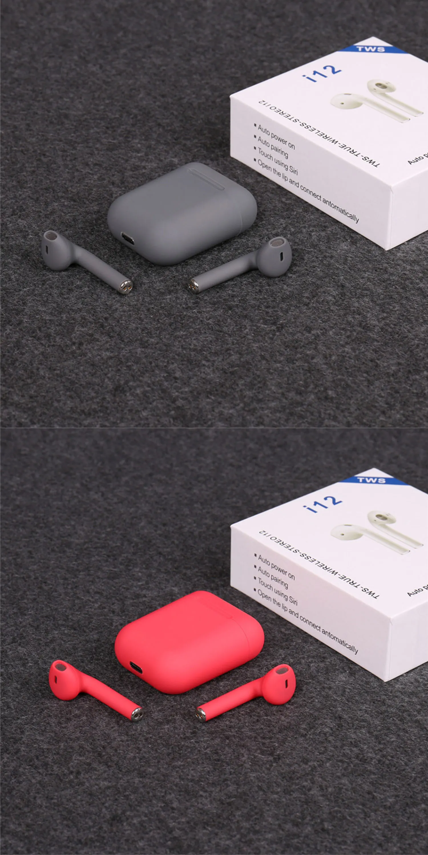 Wireless Earphone BT 5.0 Headphone i12 TWS  touch control pop-up window headset macaron i12 sport earbuds inpods i12 TWS