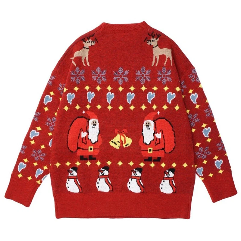 DiZNEW Factory Custom Men Holiday Reindeer Snowman Santa Snowflakes Christmas Sweaters details