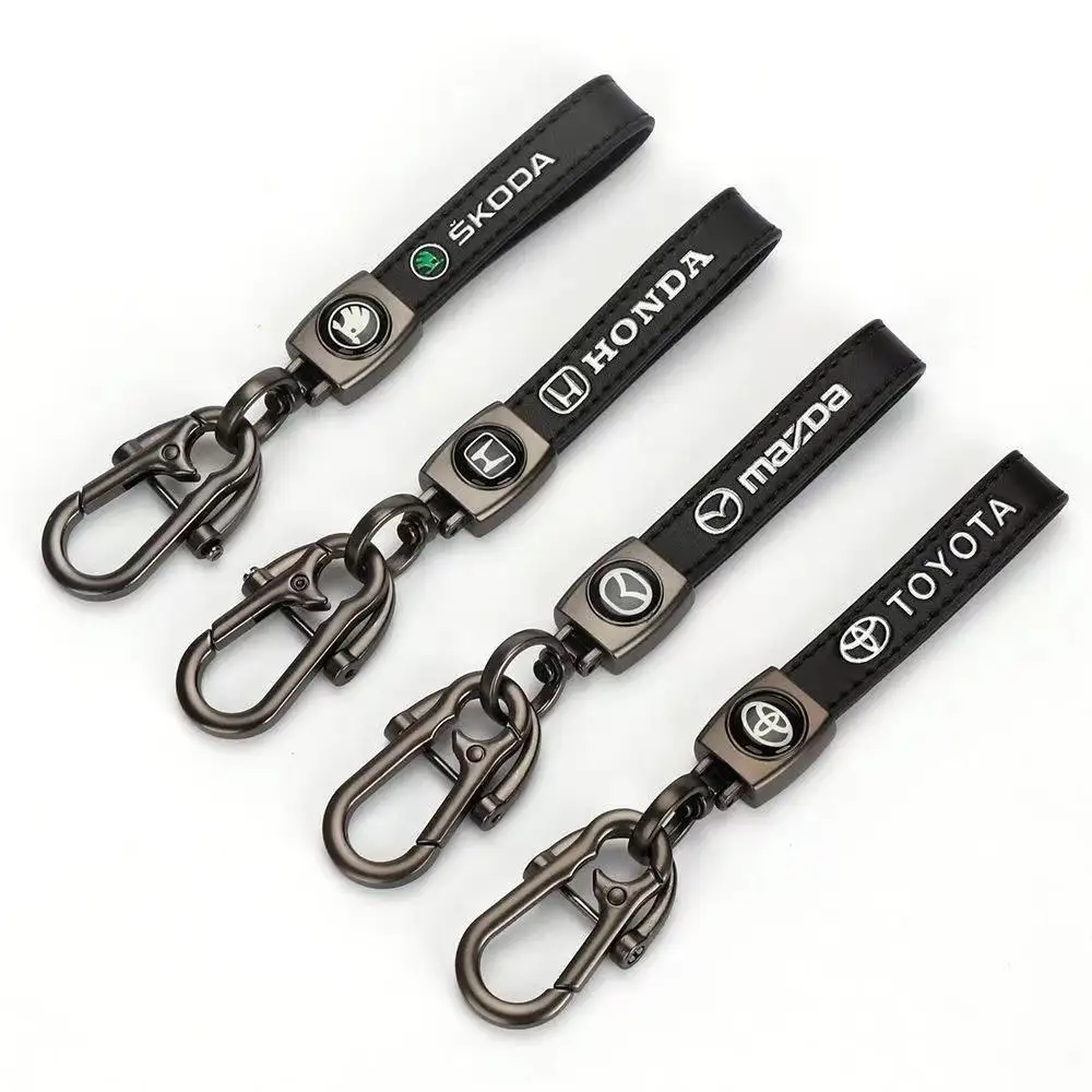 

Factory Custom Logo Luxury Pu Leather Car Key Chain Ring Accessories Men Women Auto Logos Keychain