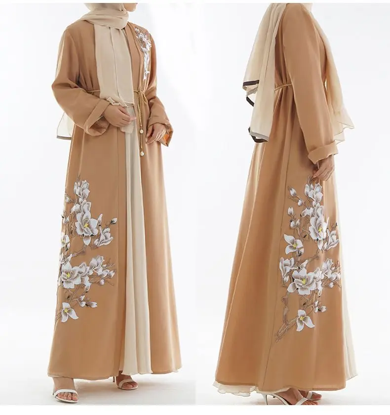 

3 Color Abaya Dubai Muslim Dress Kimono Cardigan Bangladesh Clothing Robe Musulmane Islamic Clothing Marocain Kaftan