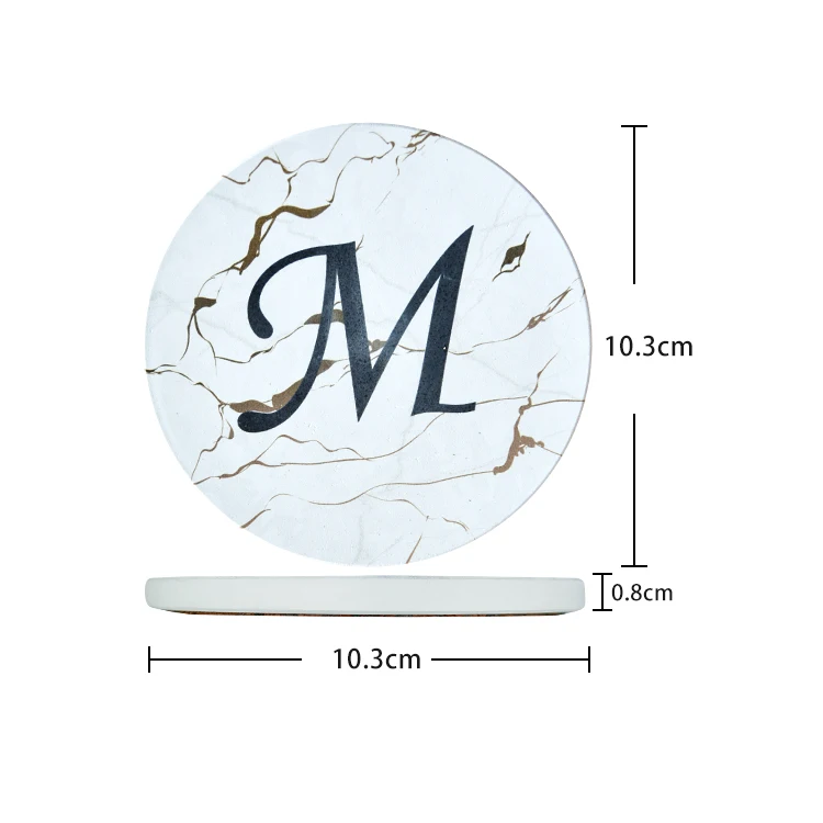 

Personalized White Round Sublimation Blanks Ceramic Coaster With Holders