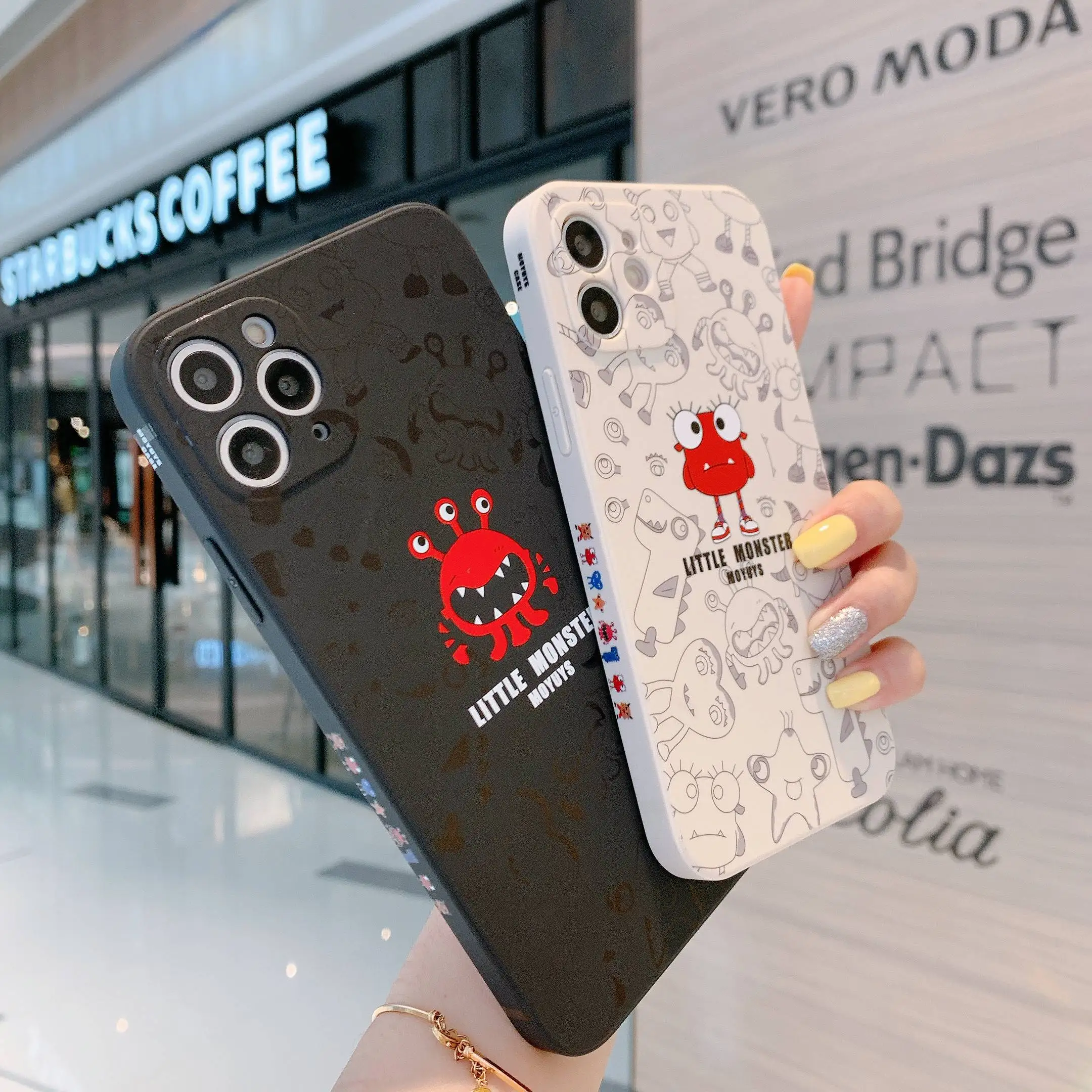 

3D Funny Cool Side Edge Printing Little Monster Soft TPU Phone Case Cover For iPhone 12 11 Pro Max XR 6 7 8 Plus