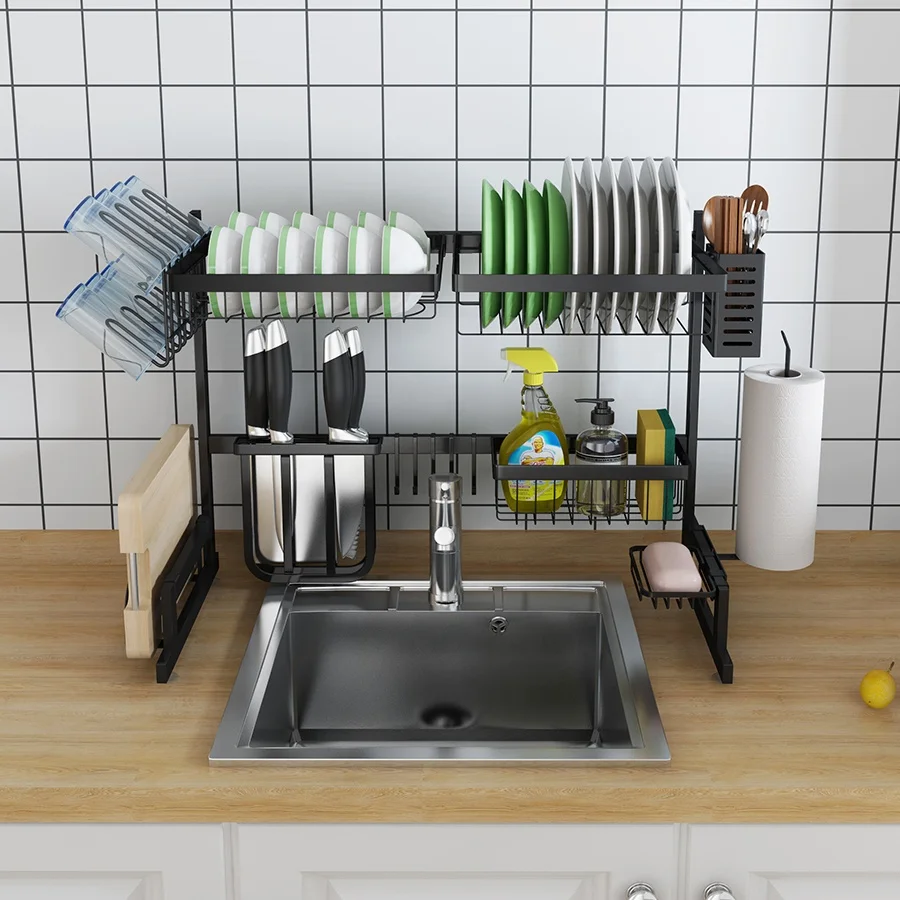 

65CM Upgraded Black Stainless Steel kitchen sink organizer