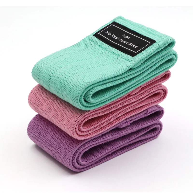

Custom logo elastic hip fabric loop fitness non-slip resistance bands for yoga