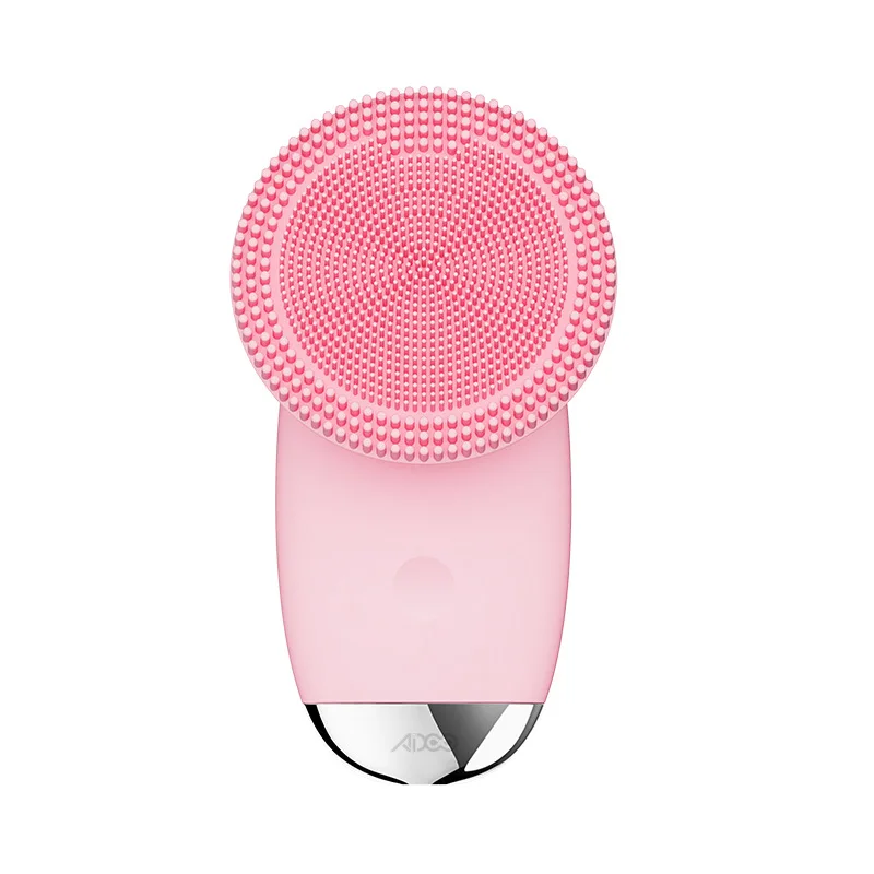 

Facial Hand Held Cleansing Brush Magnetic Charging Method Electric Silicone Facial Clean Brush, Pink green purple