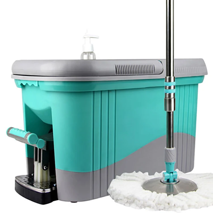 

360 degree spinning cleaning antibacterial floor microfiber spinning mop with strong bucket, Customized color