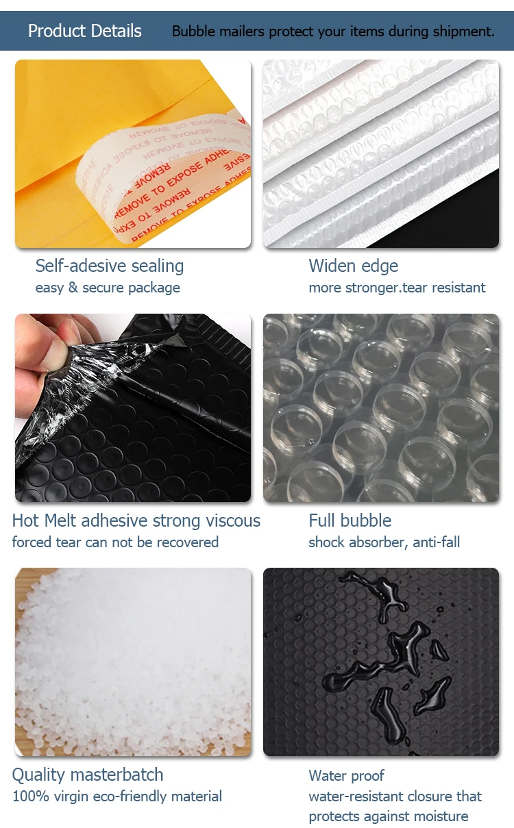 wholesale Waterproof Postal Courier Mailing Envelope Air Bubble Mailer Bag Envelopes Plastic Bags for sale