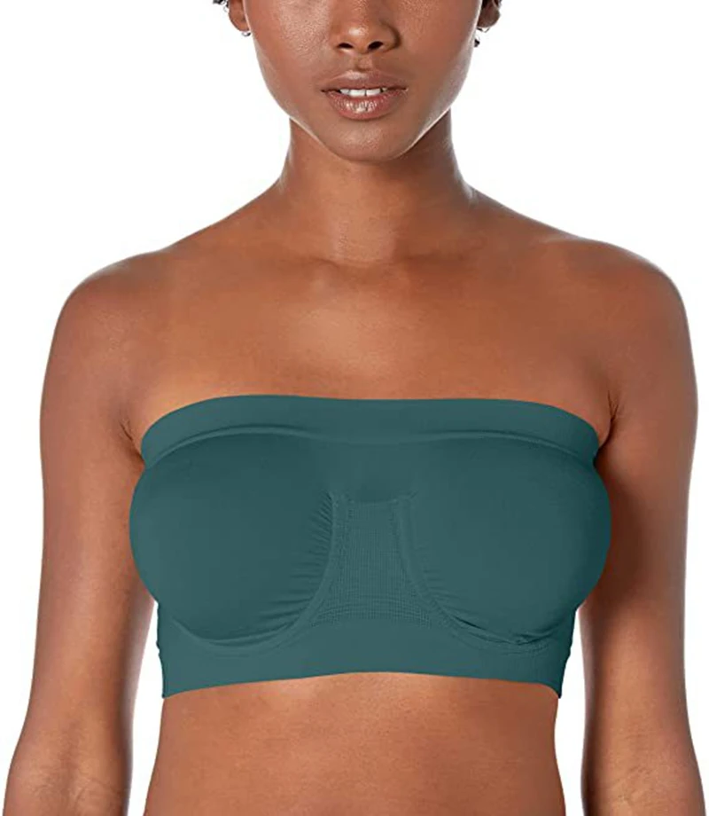 

Fashionable Womens Female Boob Tube Top Strapless Seamless Top Bandeau Bra Underwear Chest Wrap Women Bralette, White, black, skin tone, dark green, rose, mocha