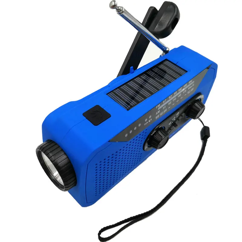 

Emergency Solar Hand Crank Portable NOAA Weather Radio Outdoor with AM/FM LED Flashlight 2000mAh Power Bank USB Charger, Customerzied