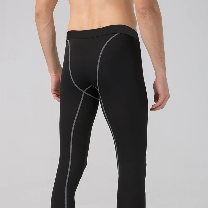 

Mens Workout Compression Pants Quick Dry Men Gym Sports Fitness Tights, White/black