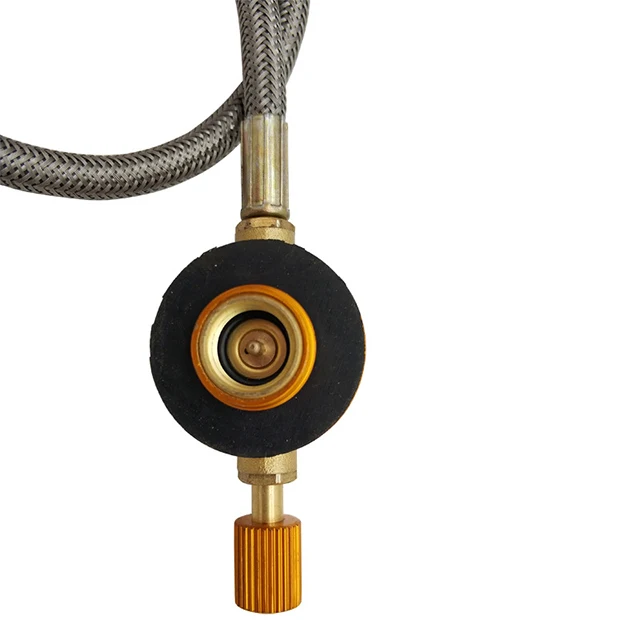 

Outdoor camping tool convenient stove adjustment valve with elbow 0.3mm gas nozzle pipe, White
