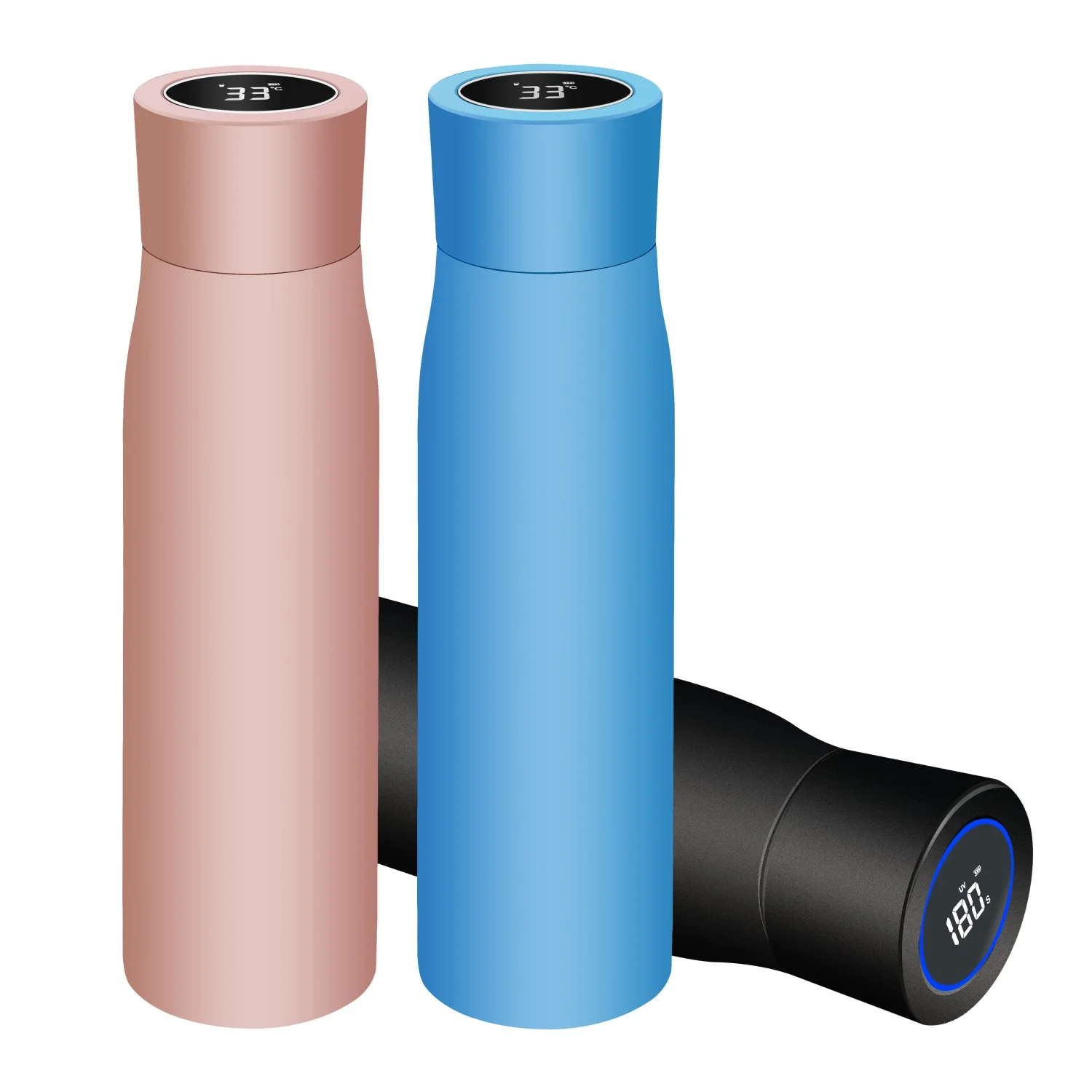 

New Design LED Display Reminder UV-C Double Wall Smart Water Bottle 500ml Stainless Steel Vacuum Flask with Lid