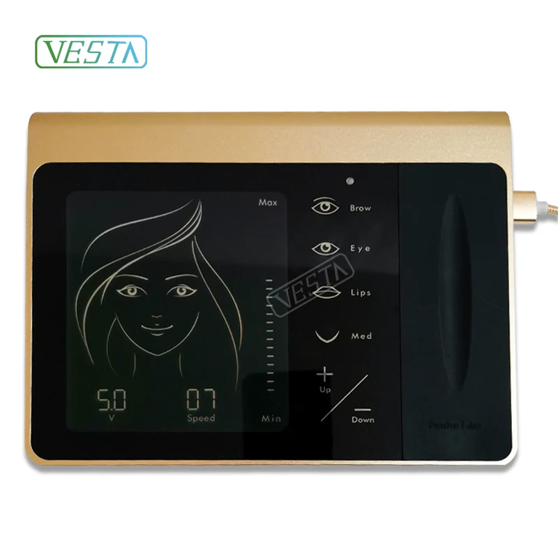 

Vesta Factory Produce Touch Screen Permanent Makeup Machine Digital Machine/Micropigmentation PMU2 /Eyebrow Tattoo Machine, Gold
