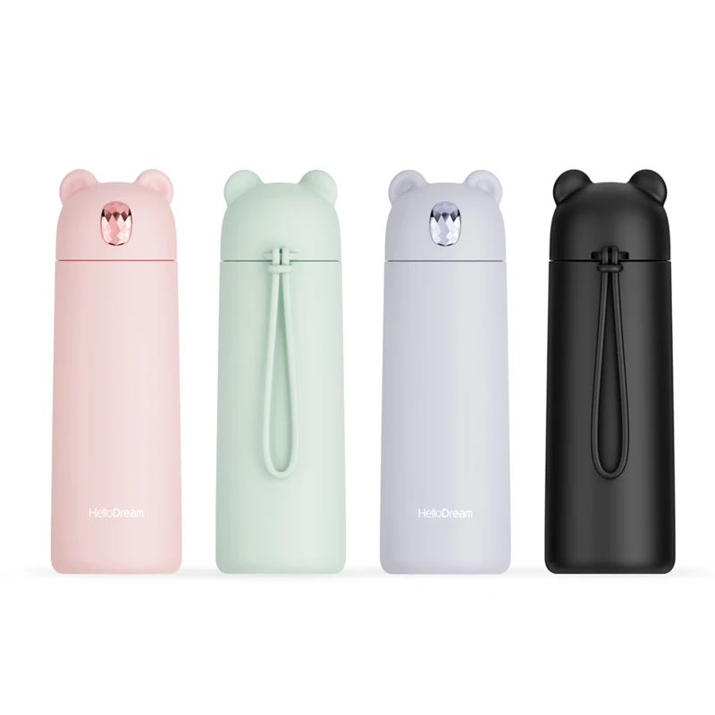 

New arrival diamond bear 9oz kids water bottle bpa free 18/8 thermos and vacuum flasks for outdoor and travel, Customized colors acceptable