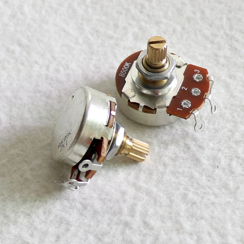 15mm Brass Shaft Full Size Guitar Pots With A500k/b500k Output For
