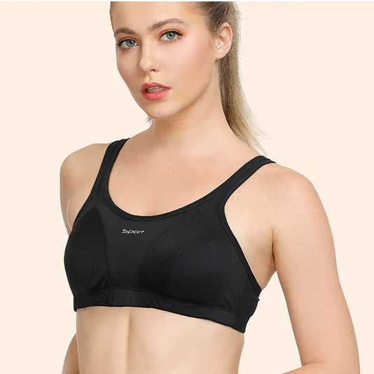 

Woman plus size sprots bra high impact shockproof crop top fitness yoga bra wirefree Running Workout tank tops Active Sport Bra