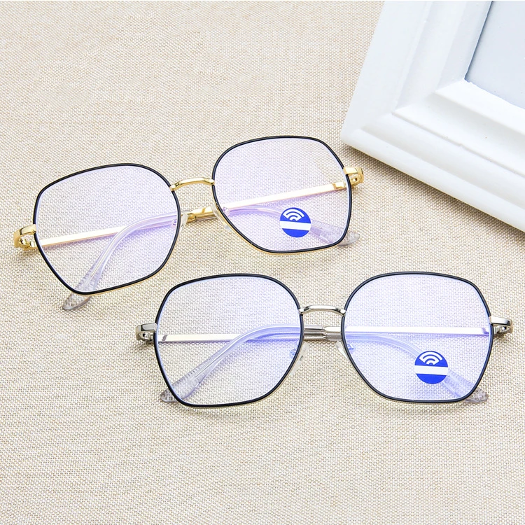 

Hot sale Square spectacle frame CE metal blue light blocking glasses