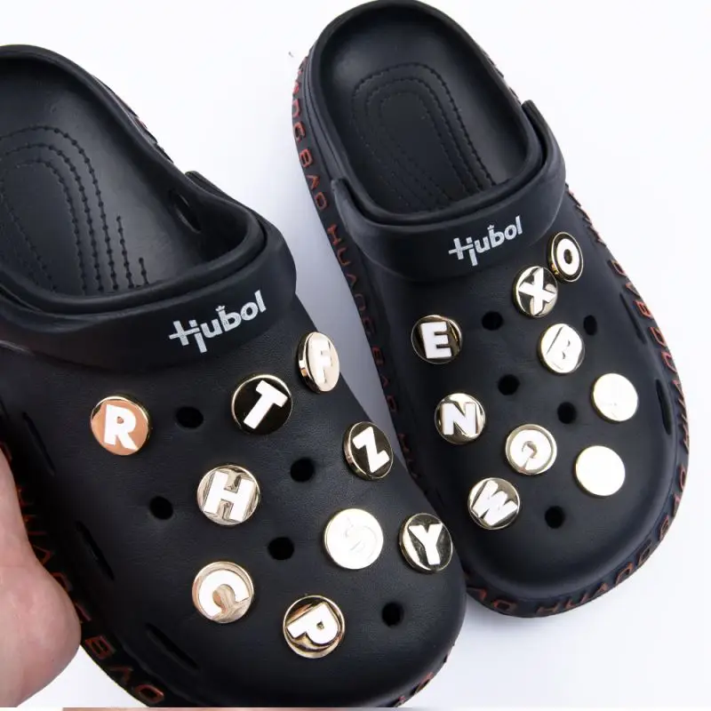 

Custom bling diamond accessories designer clog croc with charms pin kids shoe decoration luxury letter croc charms for diy, Alphabet croc pin