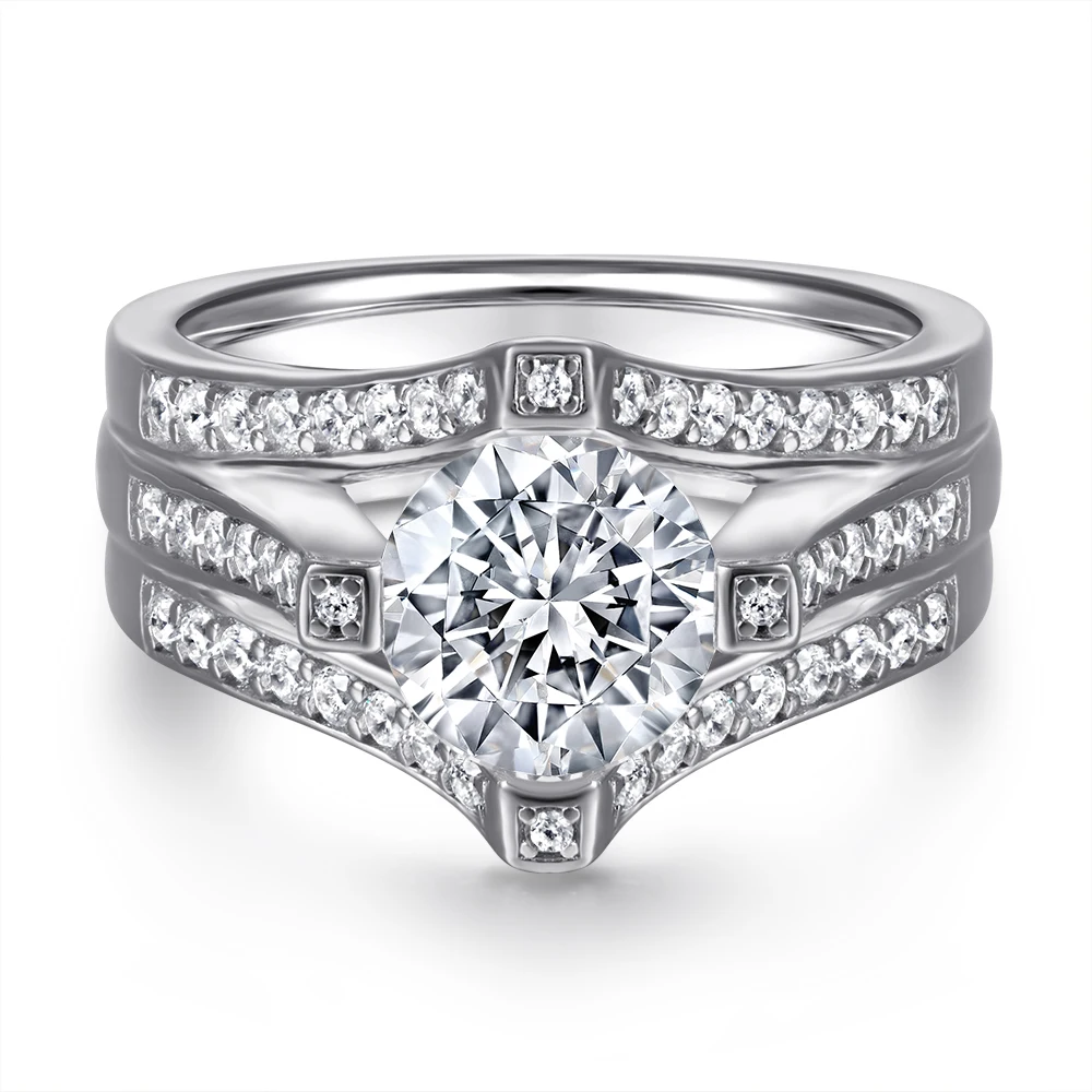 

2021 Luxury big stone s925 sterling silver engagement ring for women