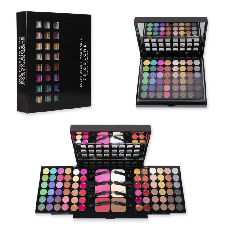 

Wholesale High Quality Makeup 78 Colors Professional Makeup Set Palette Eyeshadow Private Label Custom Eyeshadow Palette Set