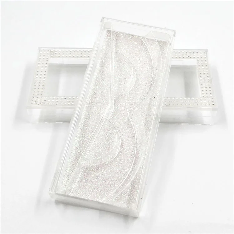 

wholesale white pearls rectangle diamond eyelash case rhinestones lashes storage box case, Like pic or customized