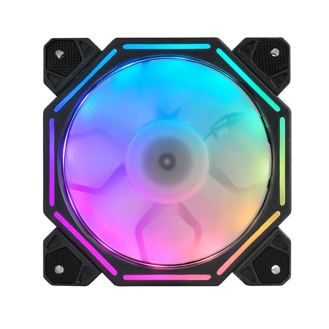 

120mm Computer Cooling Fan Pc Fan Computer Case RGB F2 Rohs Copper & Aluminum with LED Lights New 4pin 12v Hydraulic Bearing 3W