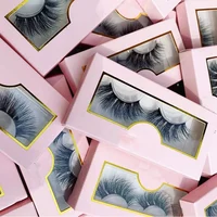 

fancy plain marble pink custom eyelash box packaging