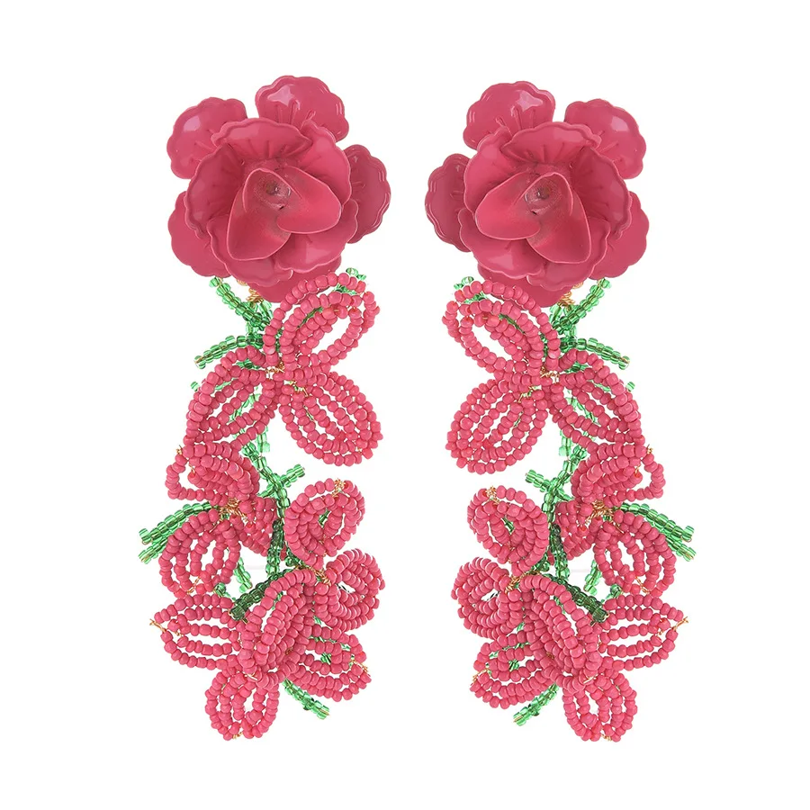 

Shangjie OEM joyas Fashion Women Jewelry Earrings Hyperbole Earings for Women 2021 Bead Flower Earrings